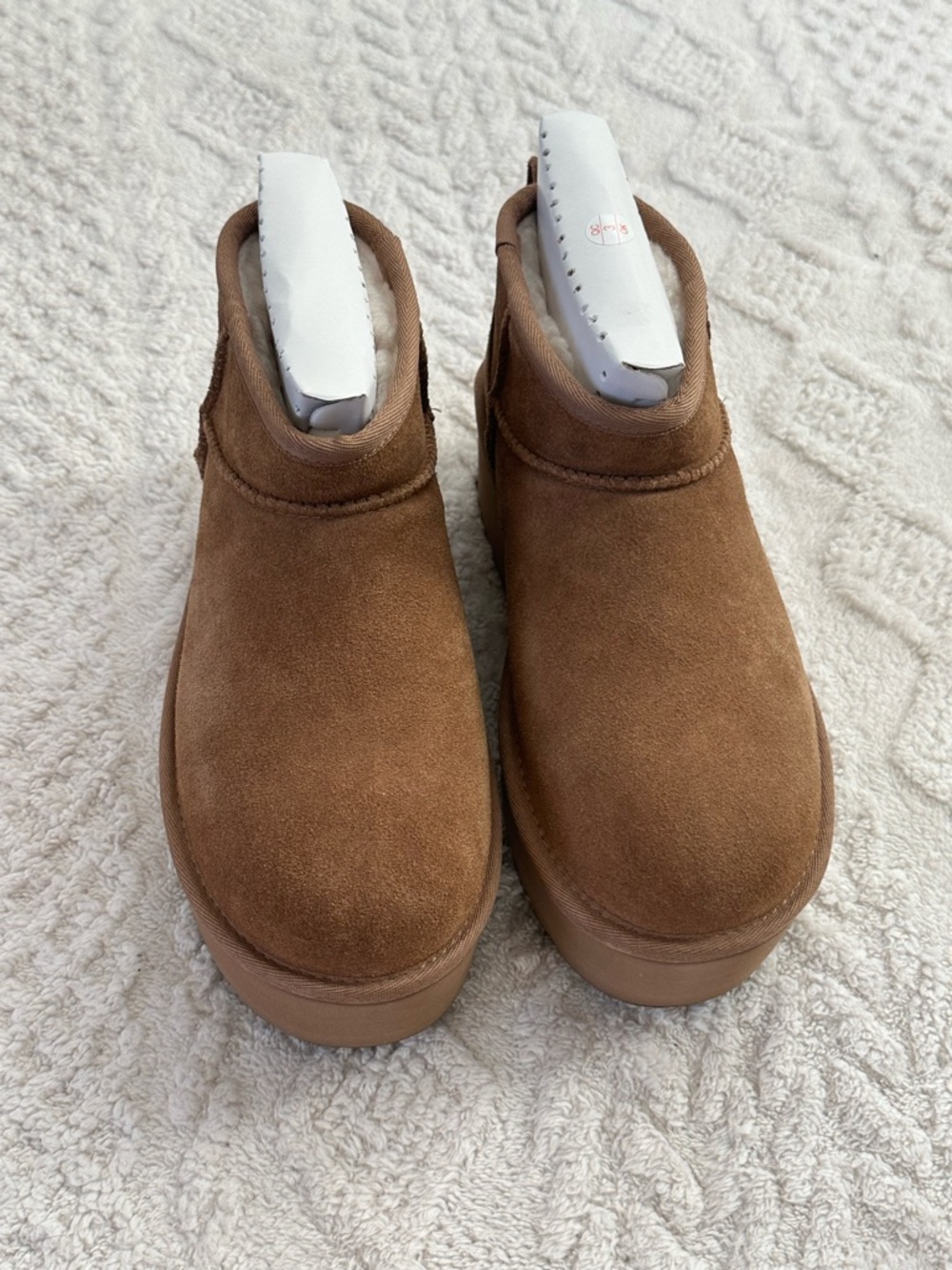 Chestnut Suede Platform Slip-On Shoes